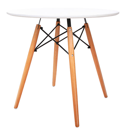 Ashley Rose Round Wooden Dining Table - White - Ashley Rose