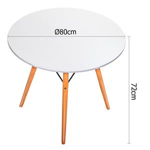 Ashley Rose Round Wooden Dining Table - White - Ashley Rose