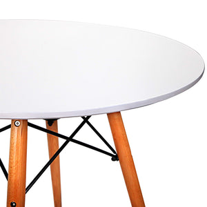 Ashley Rose Round Wooden Dining Table - White - Ashley Rose