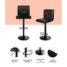 Load image into Gallery viewer, Ashley Rose Set of 2 PU Leather Gas Lift Bar Stools - Black - Ashley Rose