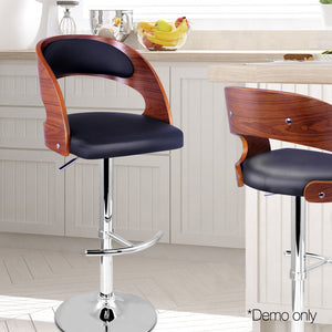 Ashley Rose Wooden Gas Lift  Bar Stools - Black - Ashley Rose