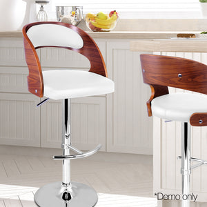 Ashley Rose Wooden Gas Lift  Bar Stools - White - Ashley Rose