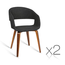 Load image into Gallery viewer, Ashley Rose Set of 2 Timber Wood and Fabric Dining Chairs - Charcoal - Ashley Rose