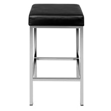 Load image into Gallery viewer, Ashley Rose Set of 2 PU Leather Backless Bar Stools - Black - Ashley Rose