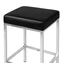 Load image into Gallery viewer, Ashley Rose Set of 2 PU Leather Backless Bar Stools - Black - Ashley Rose