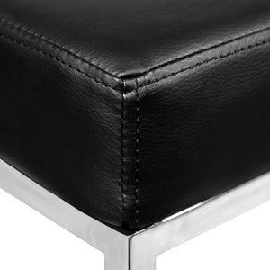 Ashley Rose Set of 2 PU Leather Backless Bar Stools - Black - Ashley Rose