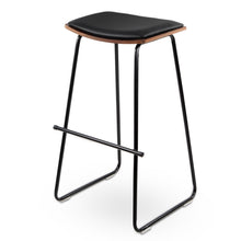 Load image into Gallery viewer, Ashley Rose Set of 2 PU Leather Backless Bar Stools - Black - Ashley Rose