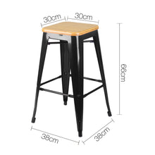 Load image into Gallery viewer, Ashley Rose Set of 2 Wooden Backless Bar Stools- Black - Ashley Rose