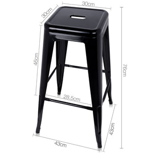 Ashley Rose Set of 2 Metal Backless Stools - Black - Ashley Rose