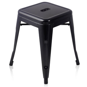 Ashley Rose Set of 4 Metal Backless Bar Stools - Black - Ashley Rose