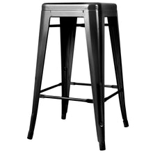 Load image into Gallery viewer, Ashley Rose Set of 4 Metal Backless Bar Stools - Glossy Black - Ashley Rose