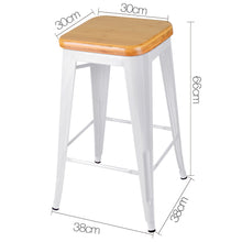 Load image into Gallery viewer, Ashley Rose Set of 2 Metal and Bamboo Bar Stools - White - Ashley Rose