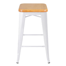 Load image into Gallery viewer, Ashley Rose Set of 2 Metal and Bamboo Bar Stools - White - Ashley Rose