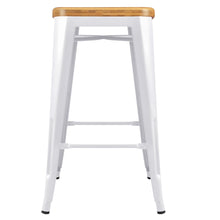 Load image into Gallery viewer, Ashley Rose Set of 2 Metal and Bamboo Bar Stools - White - Ashley Rose