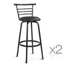 Load image into Gallery viewer, Ashley Rose Set of 2 PU Leather Bar Stools - Black - Ashley Rose