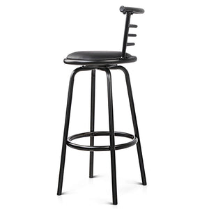 Ashley Rose Set of 2 PU Leather Bar Stools - Black - Ashley Rose