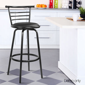 Ashley Rose Set of 2 PU Leather Bar Stools - Black - Ashley Rose