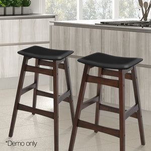 Ashley Rose Set of 2 Wooden and Padded Bar Stools - Black - Ashley Rose