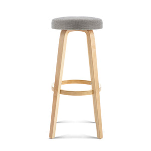 Ashley Rose Set of 2 Wooden Bar Stools - Taupe - Ashley Rose