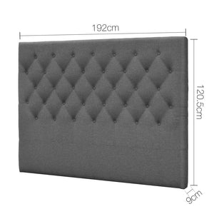 Ashley Rose King Size Upholstered Fabric Head Board - Grey - Ashley Rose