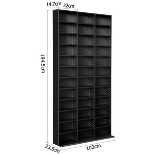 Ashley Rose Adjustable Book Storage Shelf Rack Unit - Black - Ashley Rose