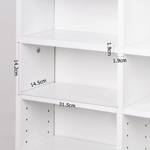 Ashley Rose Adjustable Book Storage Shelf Rack Unit - White - Ashley Rose