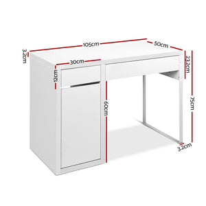 Ashley Rose Metal Desk With Storage Cabinets - White - Ashley Rose