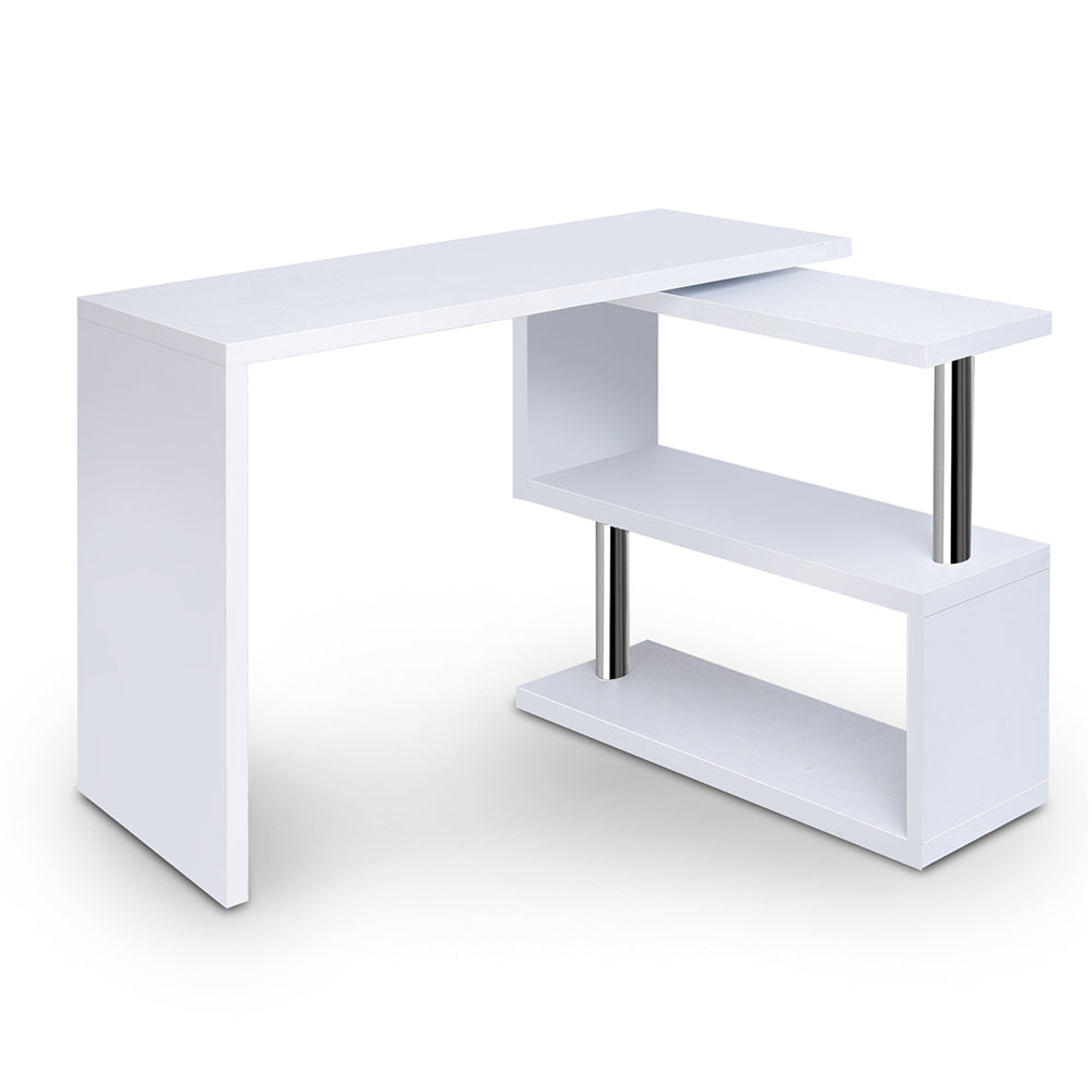 Ashley Rose Rotary Corner Desk with Bookshelf - White - Ashley Rose