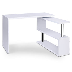 Ashley Rose Rotary Corner Desk with Bookshelf - White - Ashley Rose