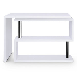 Ashley Rose Rotary Corner Desk with Bookshelf - White - Ashley Rose