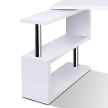 Load image into Gallery viewer, Ashley Rose Rotary Corner Desk with Bookshelf - White - Ashley Rose