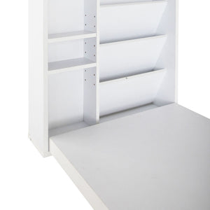 Ashley Rose Foldable Desk with Bookshelf - White - Ashley Rose