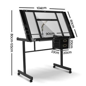 Ashley Rose Adjustable Drawing Desk - Black and Grey - Ashley Rose