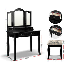 Load image into Gallery viewer, Ashley Rose Dressing Table with Mirror - Black - Ashley Rose