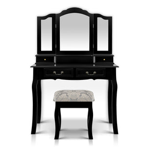 Ashley Rose Dressing Table with Mirror - Black - Ashley Rose