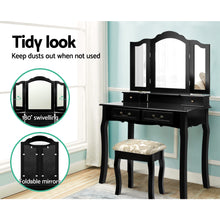 Load image into Gallery viewer, Ashley Rose Dressing Table with Mirror - Black - Ashley Rose