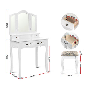 Ashley Rose Dressing Table with Mirror - White - Ashley Rose