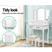 Load image into Gallery viewer, Ashley Rose Dressing Table with Mirror - White - Ashley Rose