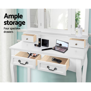 Ashley Rose Dressing Table with Mirror - White - Ashley Rose