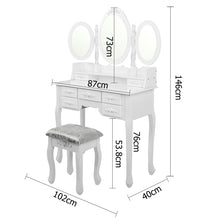 Load image into Gallery viewer, Ashley Rose 7 Drawer Dressing Table with Mirror - White - Ashley Rose