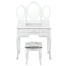 Load image into Gallery viewer, Ashley Rose 7 Drawer Dressing Table with Mirror - White - Ashley Rose