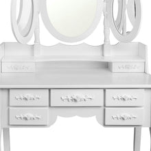 Load image into Gallery viewer, Ashley Rose 7 Drawer Dressing Table with Mirror - White - Ashley Rose