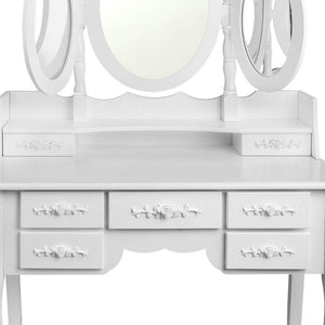 Ashley Rose 7 Drawer Dressing Table with Mirror - White - Ashley Rose