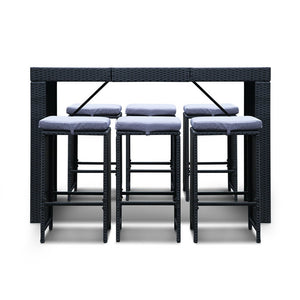 Ashley Rose 7 Piece Outdoor Dining Table Set - Black - Ashley Rose