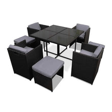 Load image into Gallery viewer, Ashley Rose 9 Piece Wicker Outdoor Dining Set - Black &amp; Grey - Ashley Rose