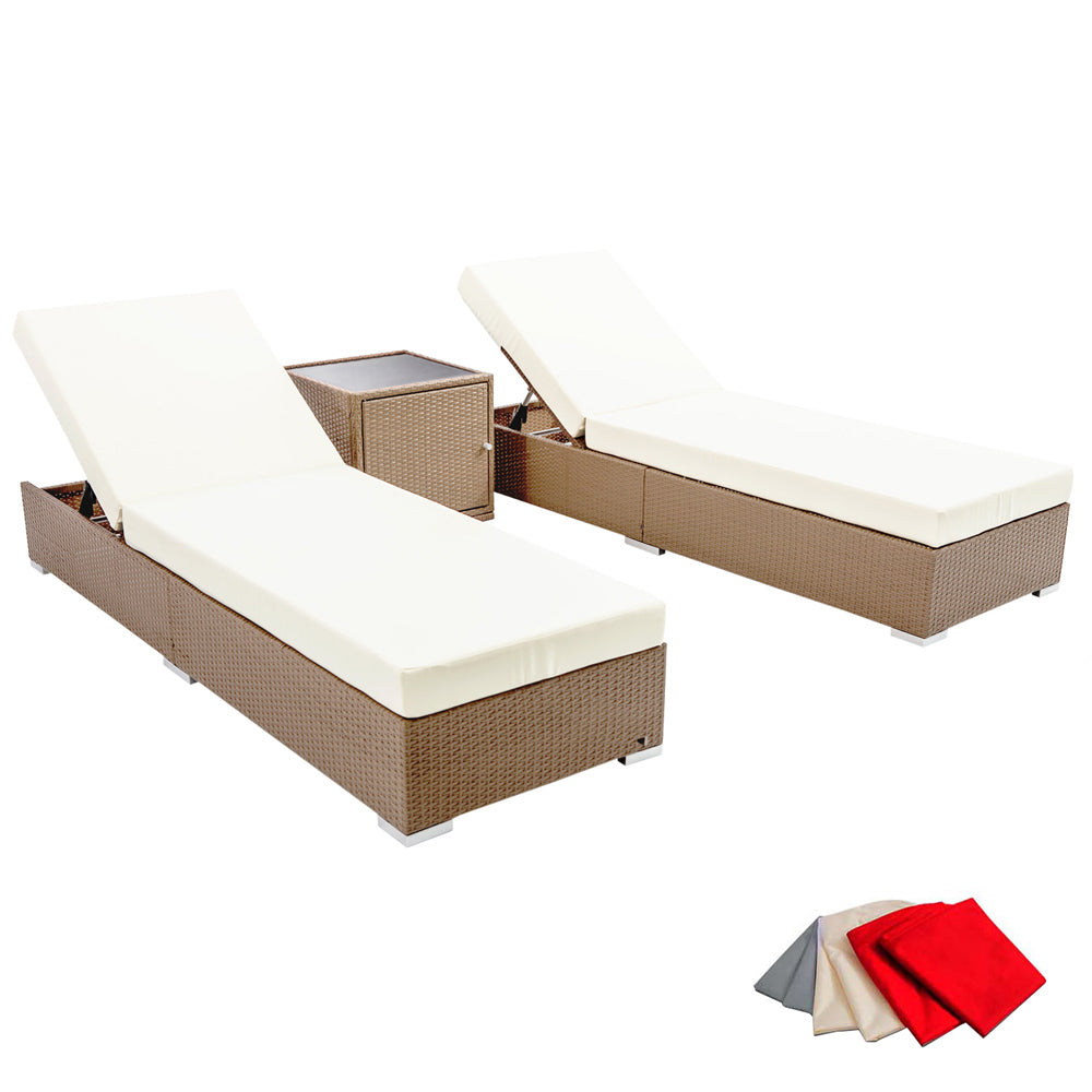 Ashley Rose 3 Piece Outdoor Wicker Lounge Set - Brown - Ashley Rose