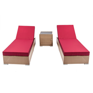 Ashley Rose 3 Piece Outdoor Wicker Lounge Set - Brown - Ashley Rose