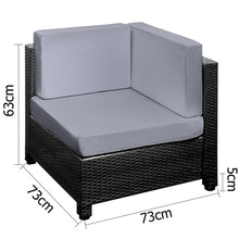 Load image into Gallery viewer, Ashley Rose 6 Piece Outdoor Wicker Sofa Set - Black - Ashley Rose