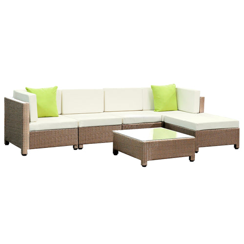 Ashley Rose 6 Piece Outdoor Wicker Sofa Set - Brown - Ashley Rose