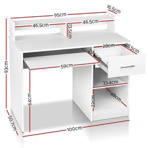 Ashley Rose Office Computer Desk with Storage - White - Ashley Rose